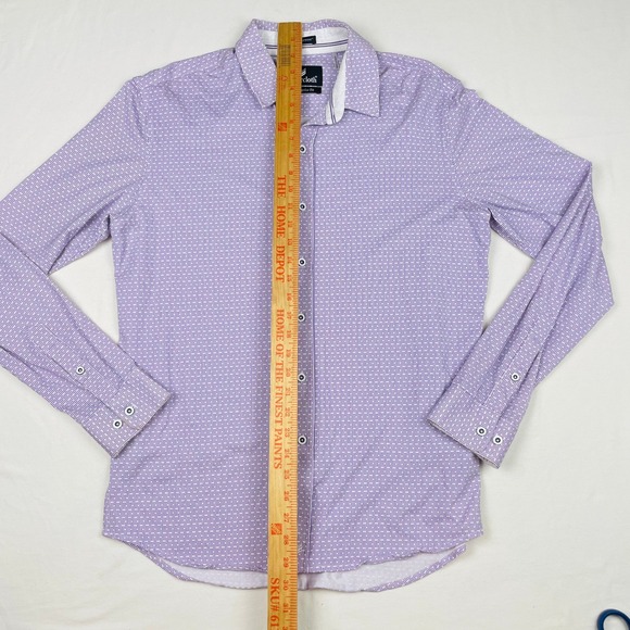 Buttercloth Icy Cotton Purple Geometric Print Button Down Shirt Mens Medium Reg - Picture 4 of 7